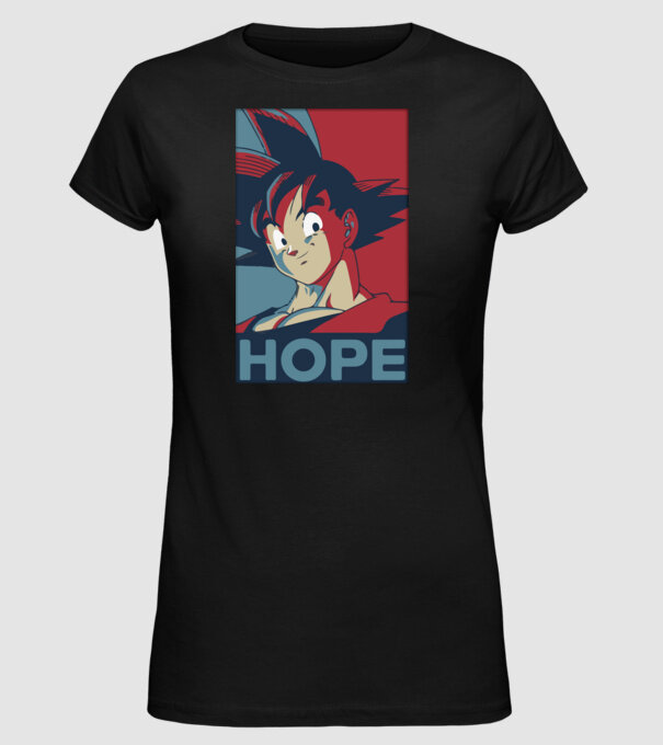 goku hope dragonball model negru pe tricou