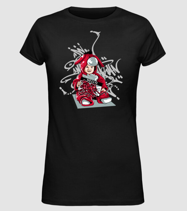 Graffiti model negru pe tricou