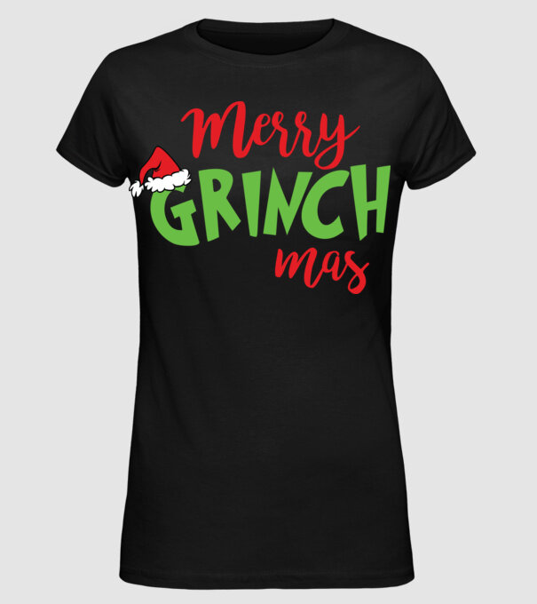 Grinchmas model negru pe tricou