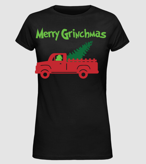 Grinchmas truck model negru pe tricou