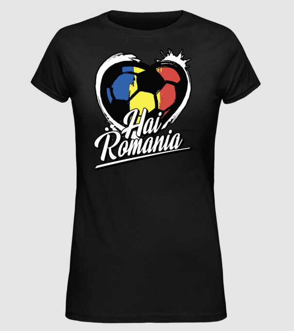 Hai romania heart model negru pe tricou