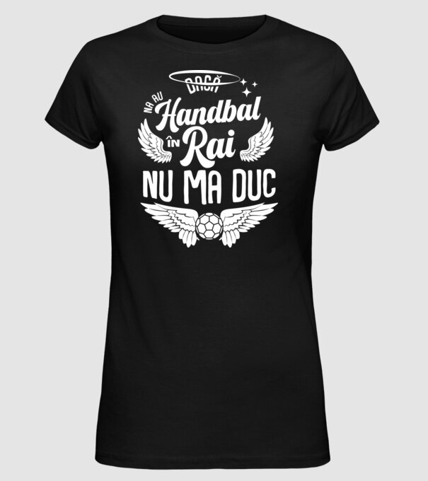 Handbal în Rai model negru pe tricou