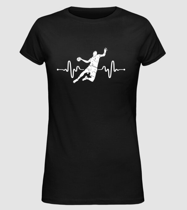 handball heartbeat model negru pe tricou