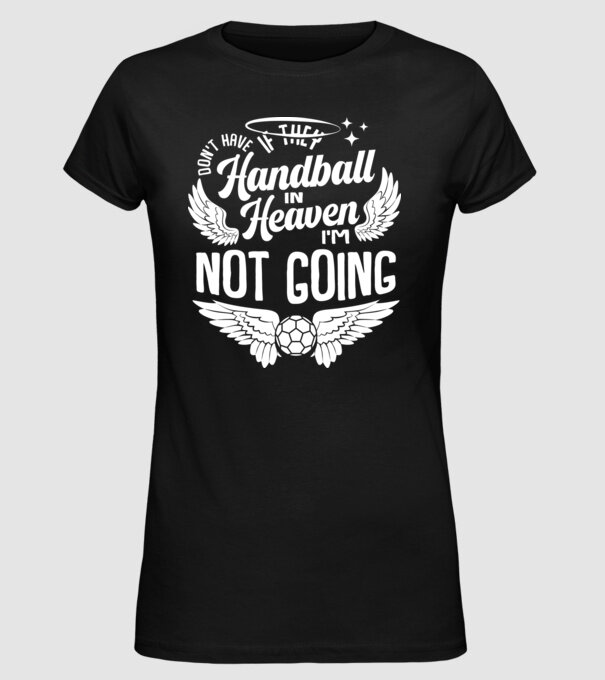 Handball in Heaven model negru pe tricou