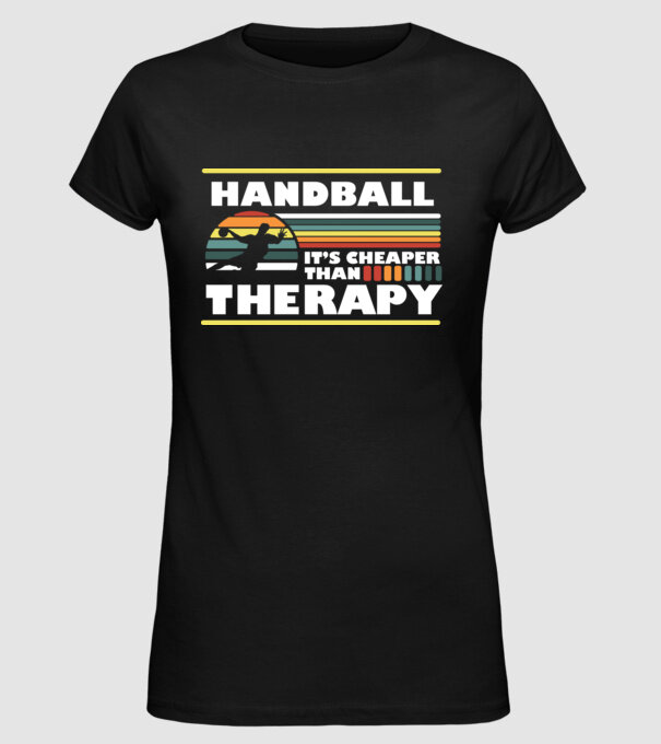 Handball therapy model negru pe tricou