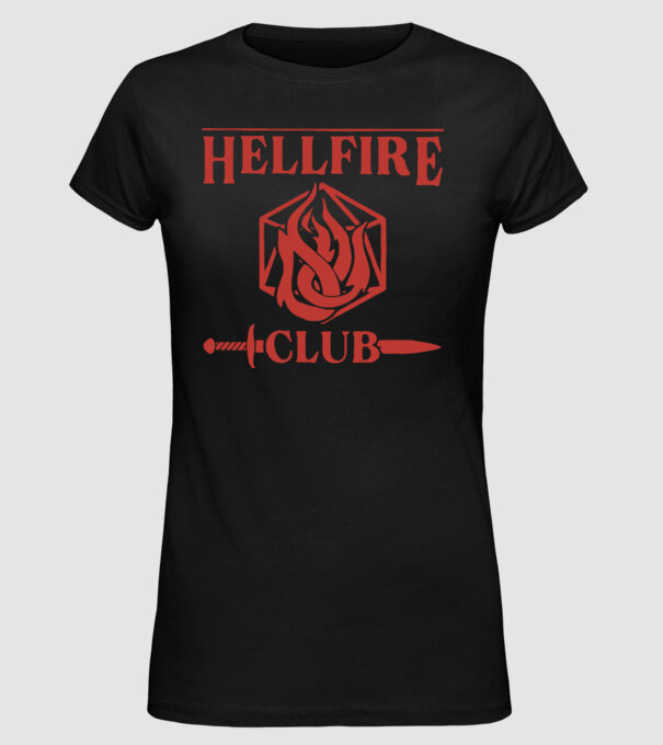 hellfire club 85 model negru pe tricou