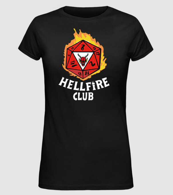 hellfire club roll dice model negru pe tricou