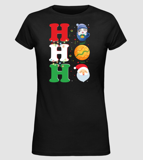 Ho-ho-ho christmas model negru pe tricou