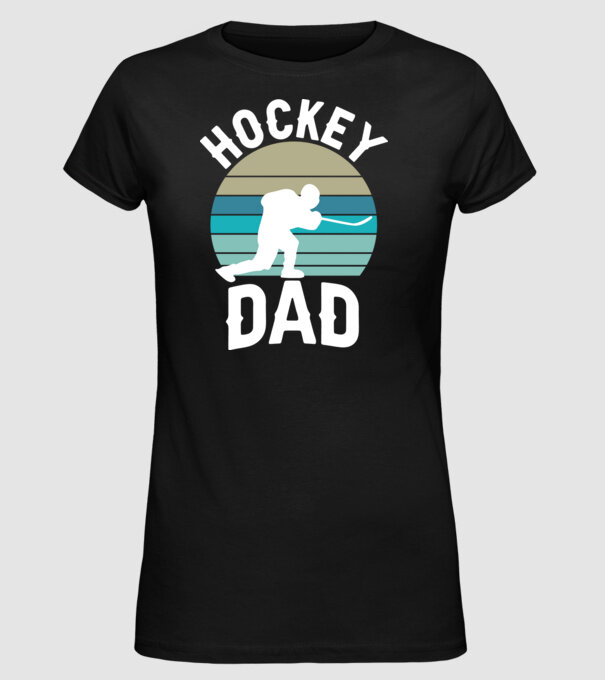 Hockey dad model negru pe tricou