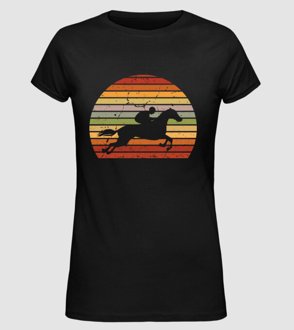 horse race model negru pe tricou