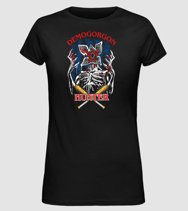 Demogorgon hunter model negru pe tricou