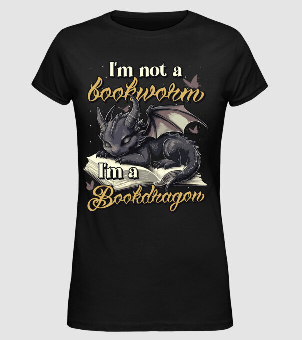 I am not a bookworm i am a bookdragon model negru pe tricou