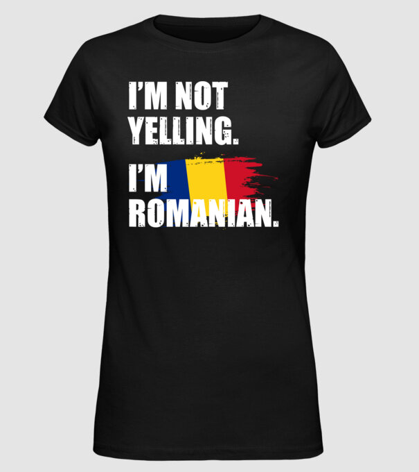 I'm not yelling model negru pe tricou