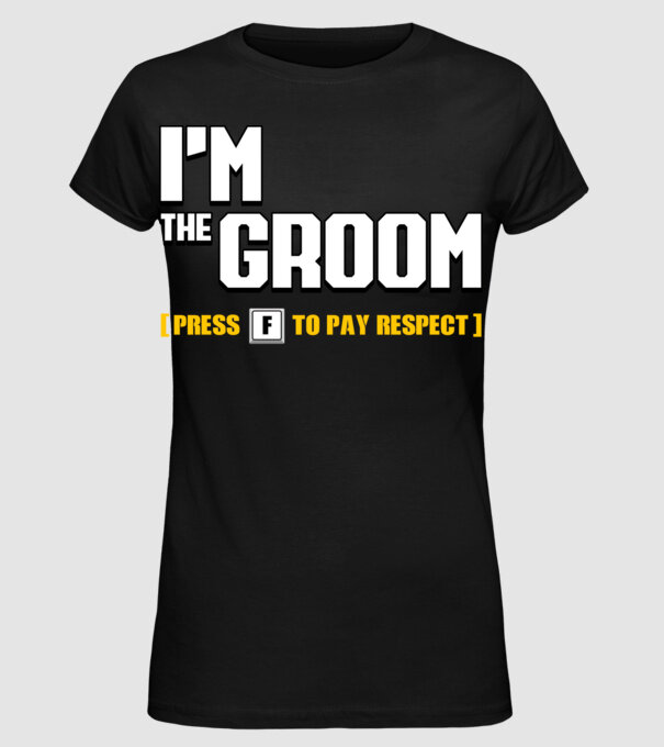 I'm the Groom model negru pe tricou