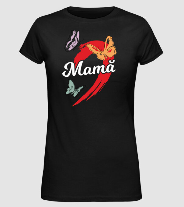 Mamă model negru pe tricou