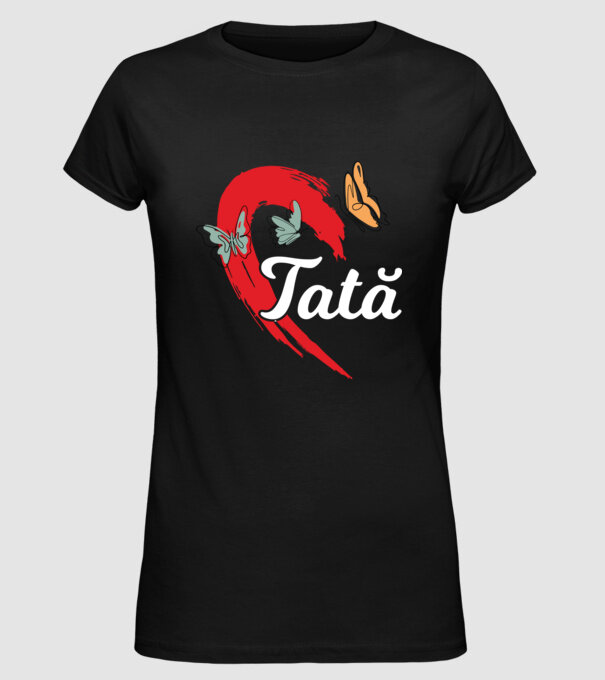 Tată model negru pe tricou