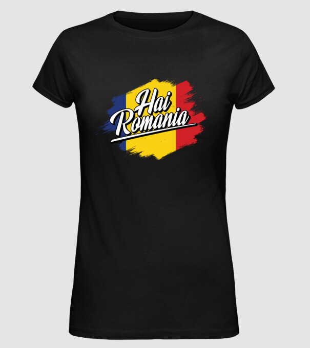 Inscripție cu steag model negru pe tricou