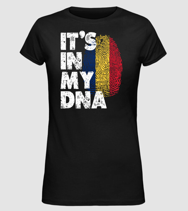 its in my dna model negru pe tricou
