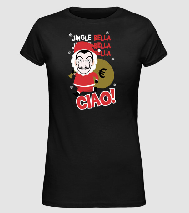 jingle bella christmas la casa de papel model negru pe tricou