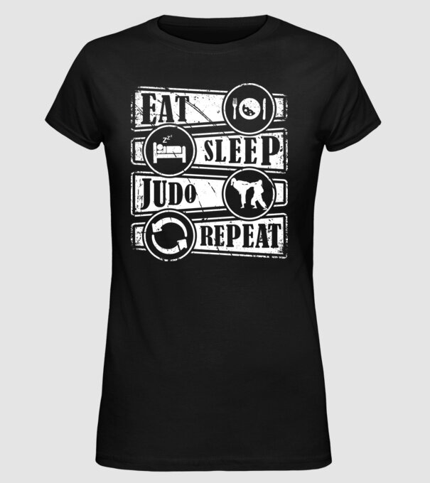 Judo model negru pe tricou