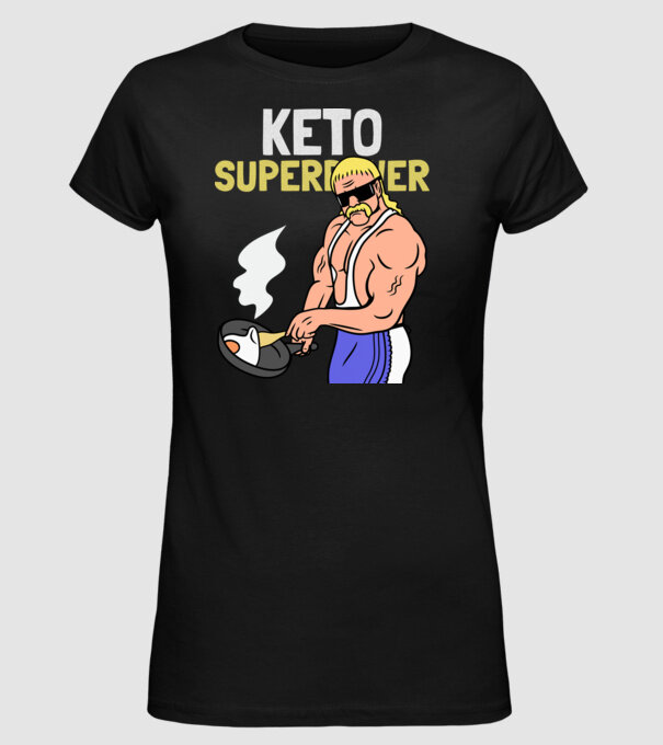 KETO SUPERPOWER model negru pe tricou
