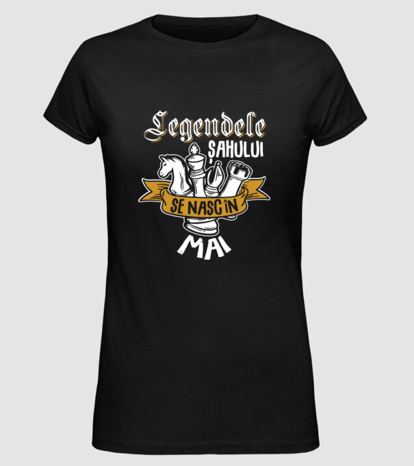 Legendele șahului se nasc în mai model negru pe tricou