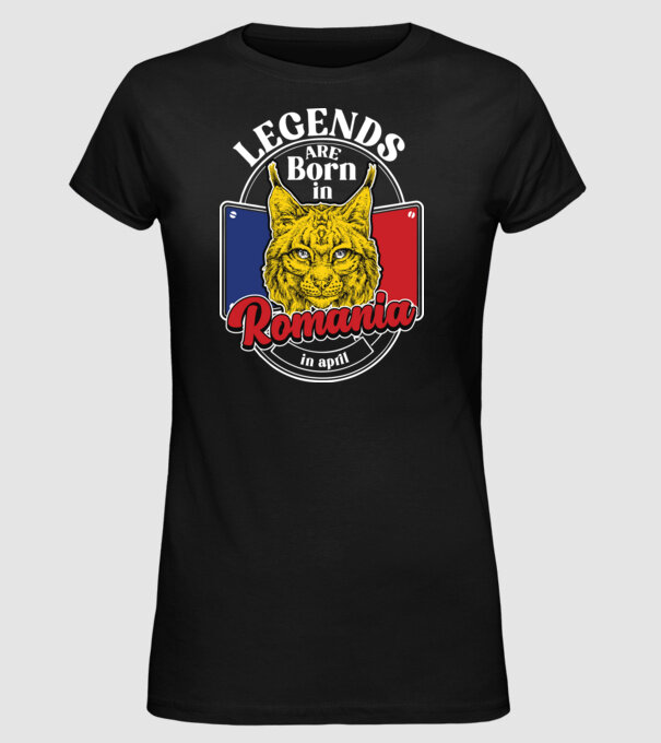 Legends are born in România april model negru pe tricou