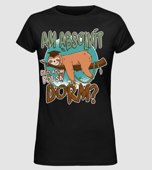 Leneș absolvent 1 model negru pe tricou