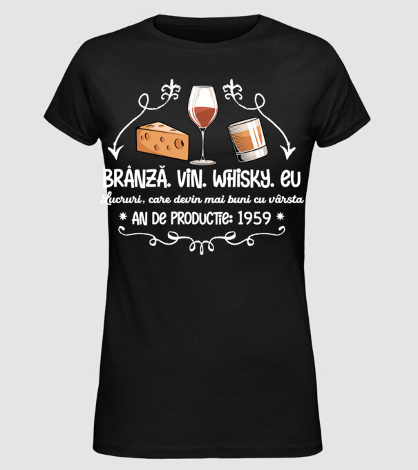 Lucruri, care devin mai buni cu vârsta 1959 65 de ani model negru pe tricou