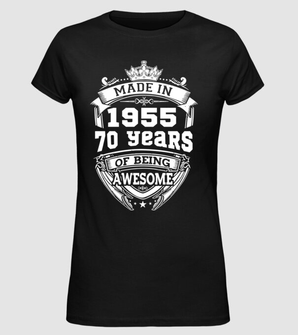 Made in awesome 1955 model negru pe tricou