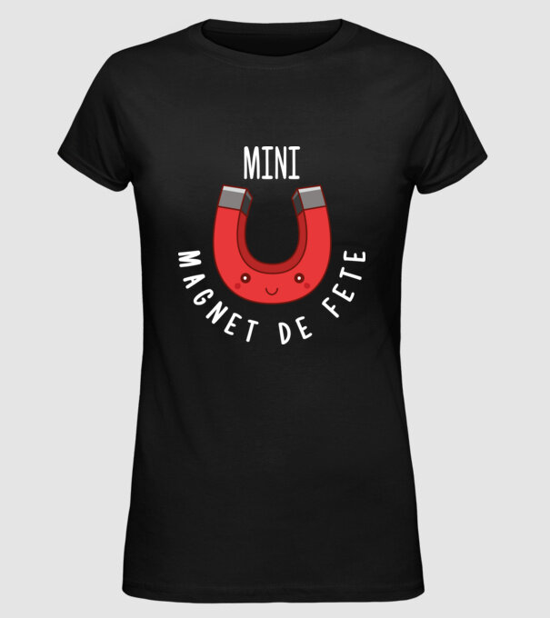 Mini magnet de fete model negru pe tricou