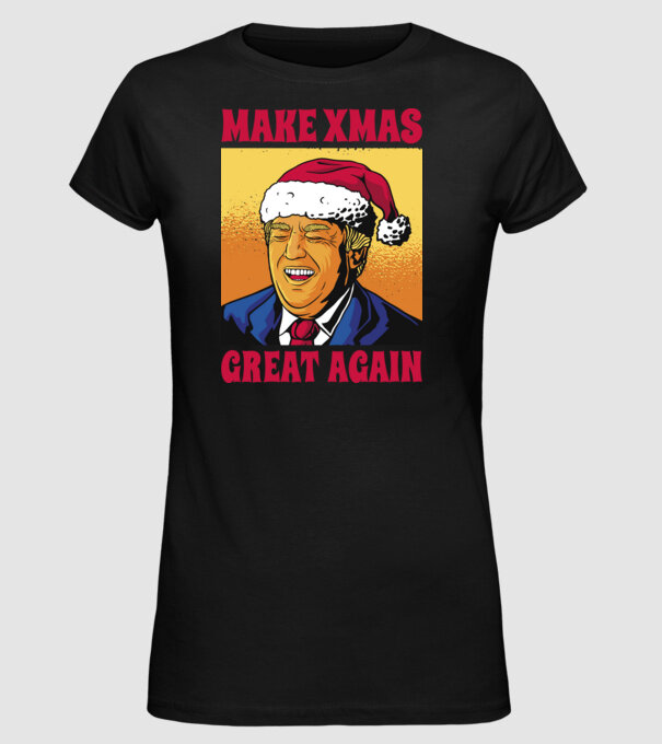 Make Xmas great again model negru pe tricou