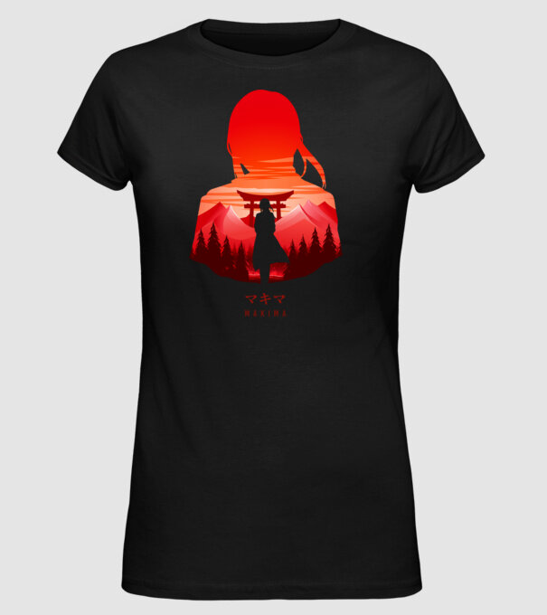 Makima model negru pe tricou