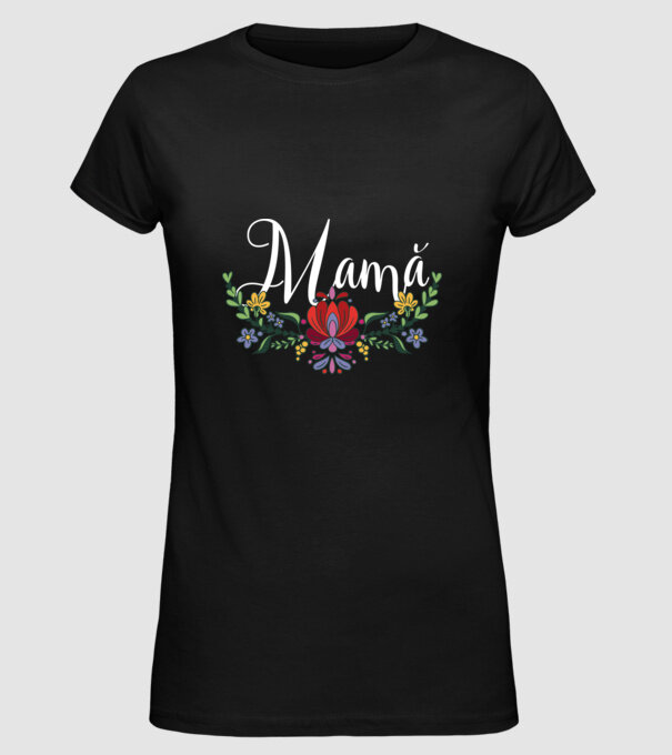 Mamă model negru pe tricou
