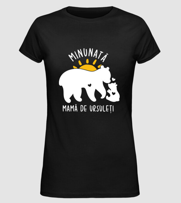 Minunată mamă de ursuleți model negru pe tricou