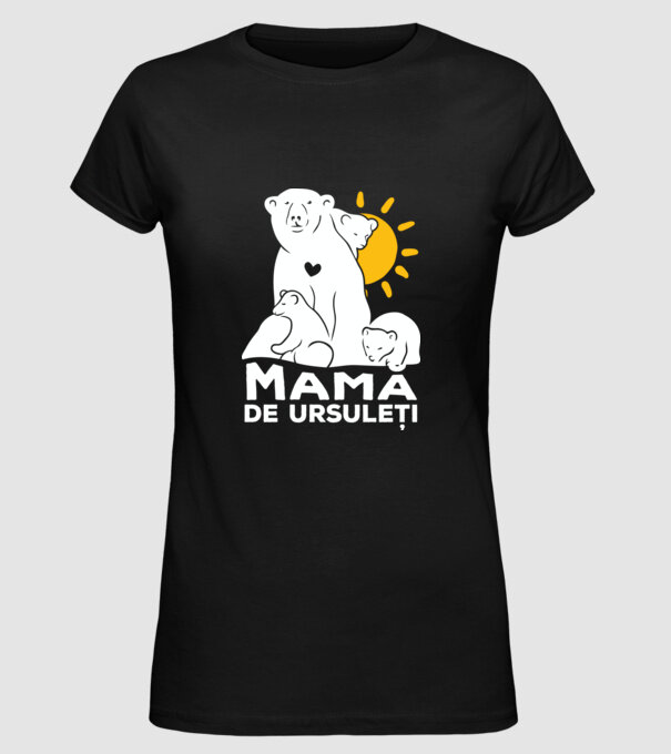 Minunată mamă de ursuleți model negru pe tricou