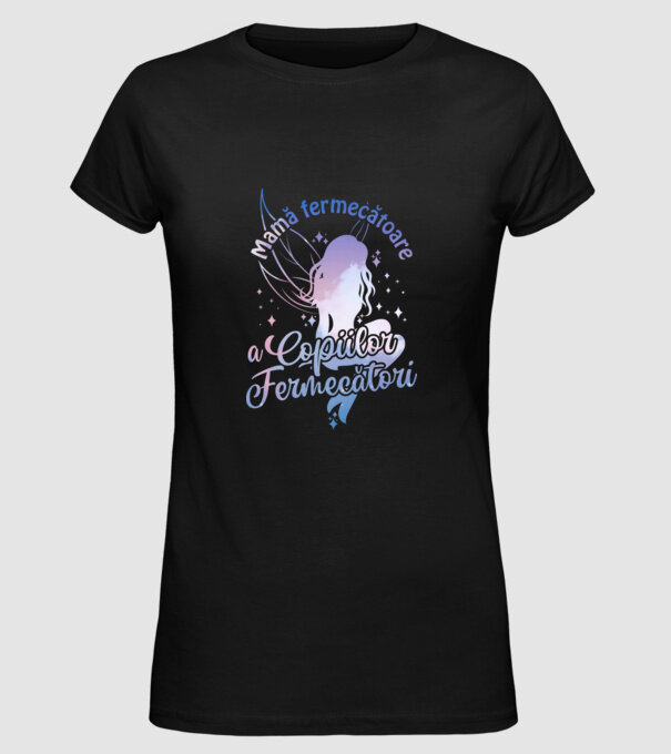 Mamă fermecătoare a copiilor fermecători model negru pe tricou
