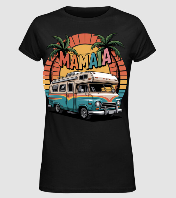 MAMAIA model negru pe tricou