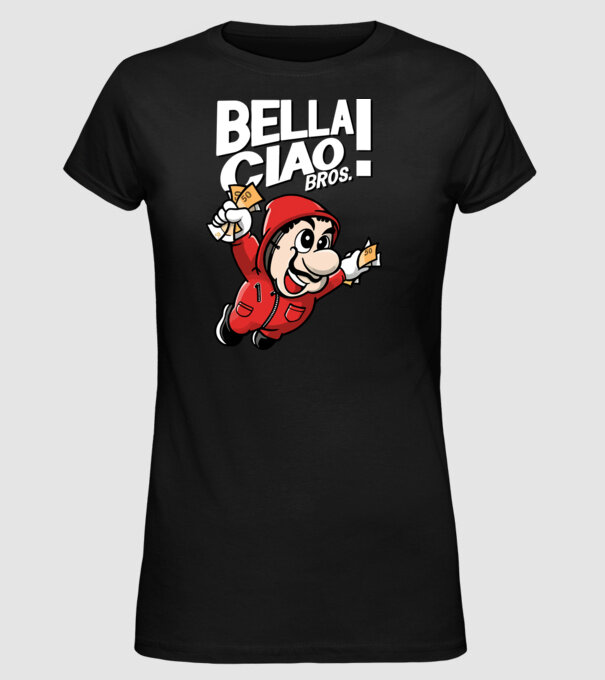 mario la casa de papel model negru pe tricou