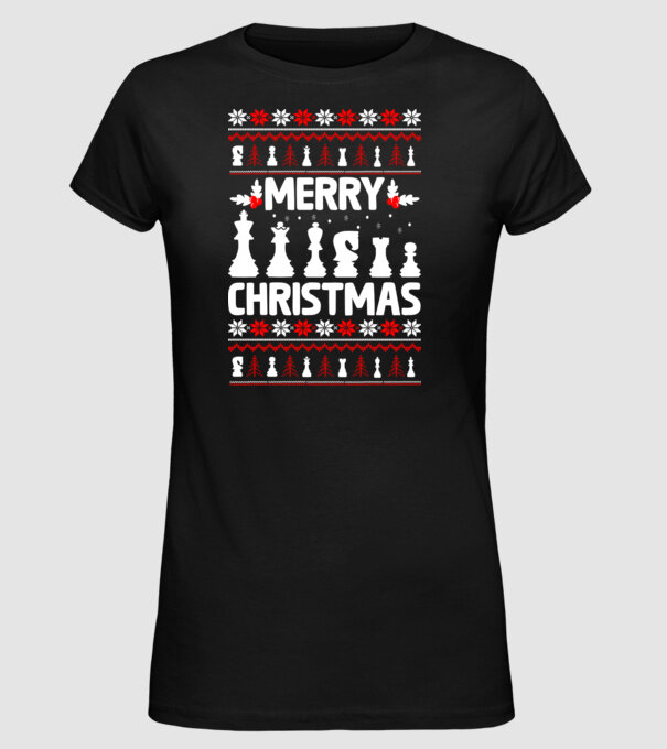 merry chessmass 2 model negru pe tricou