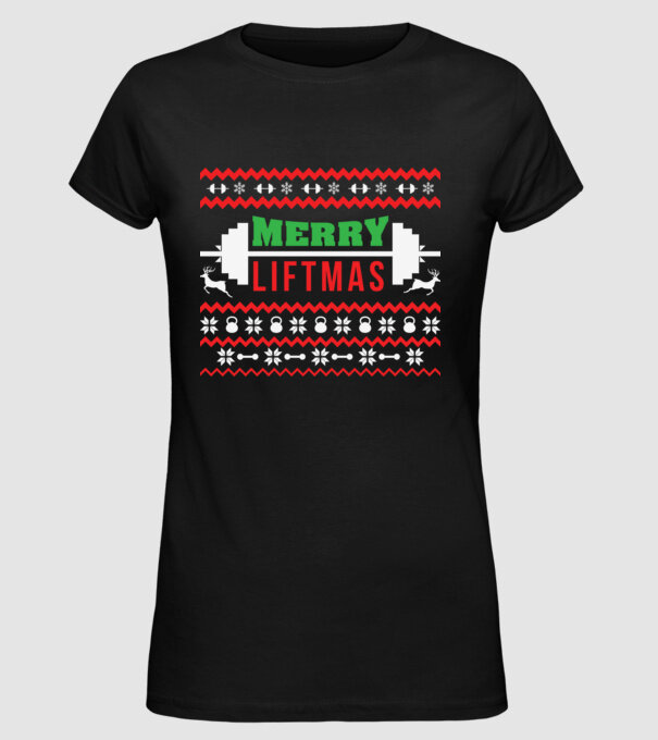 Merry liftmas 2 model negru pe tricou