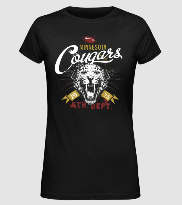 Minesota Cougars model negru pe tricou