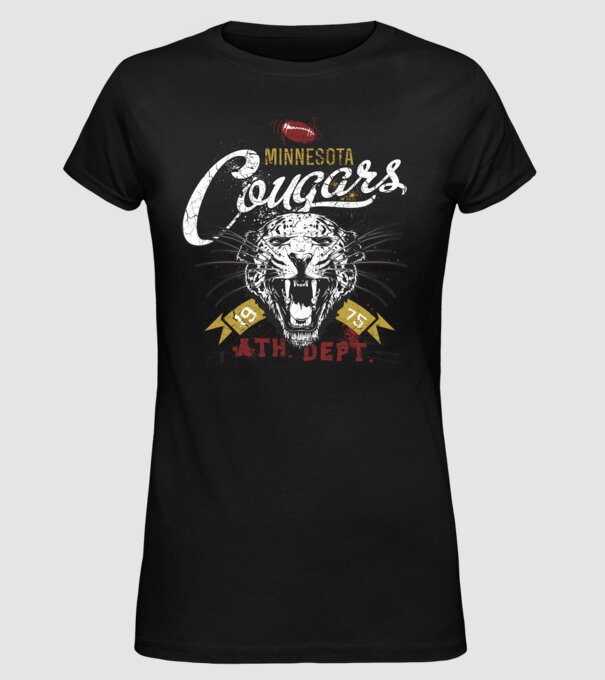 Minesota Cougars  TEXTURED model negru pe tricou