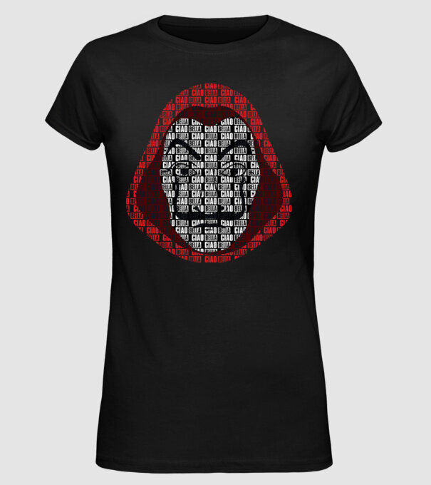 money heist ciao bella model negru pe tricou