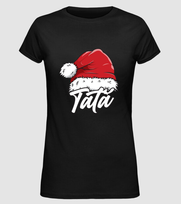 tată Santa Hat model negru pe tricou