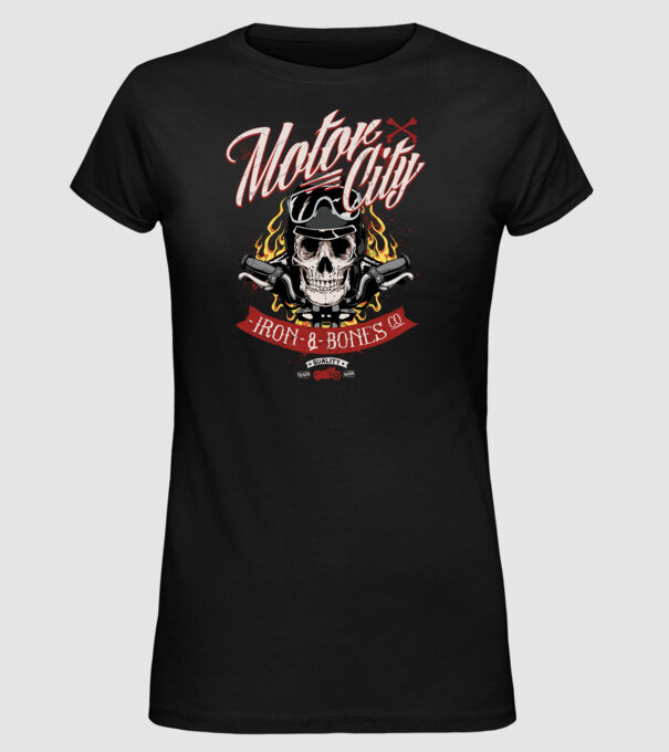 Motor City model negru pe tricou