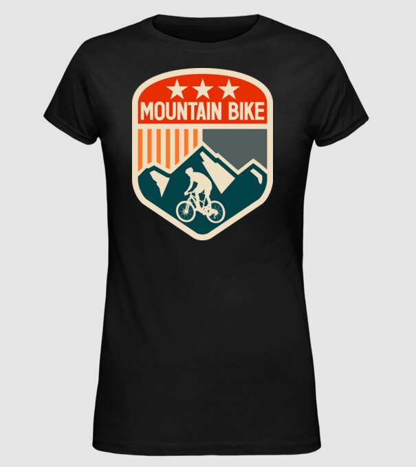 Mountain Bike model negru pe tricou