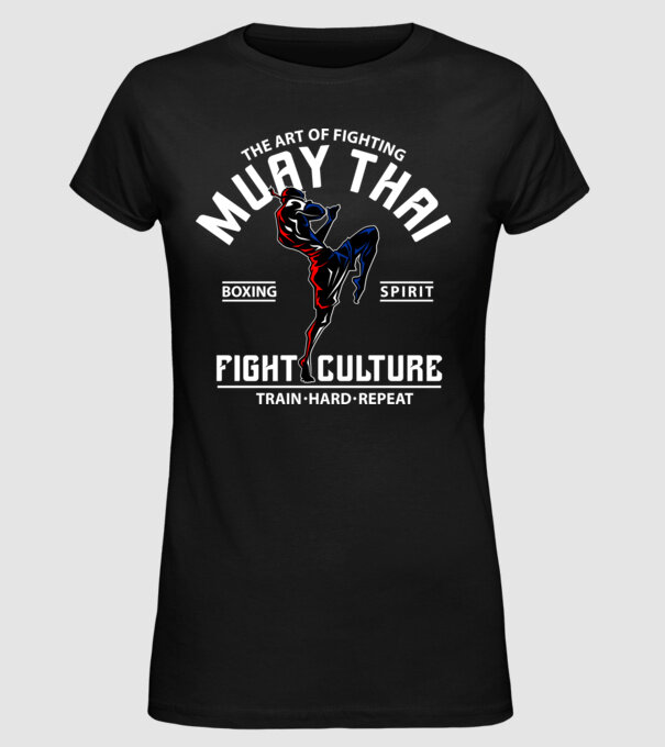 Muay Thai model negru pe tricou