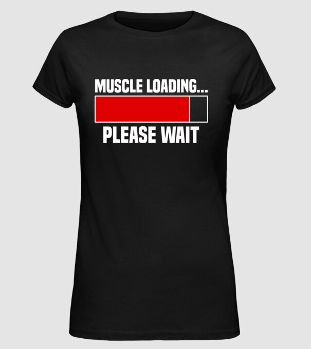 Muscle loading model negru pe tricou
