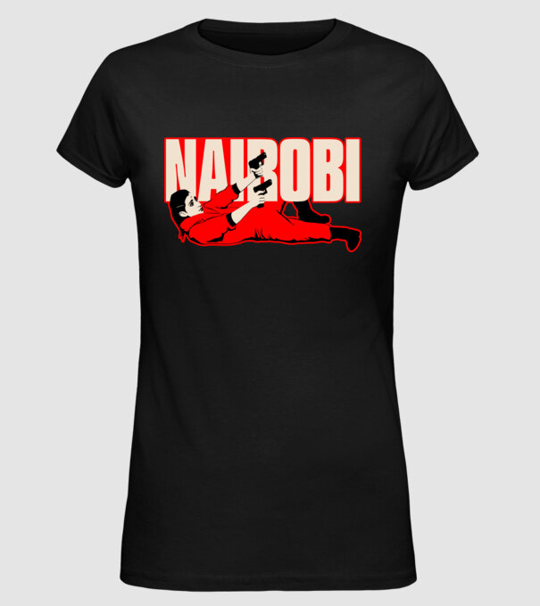 nairobi la casa de papel model negru pe tricou